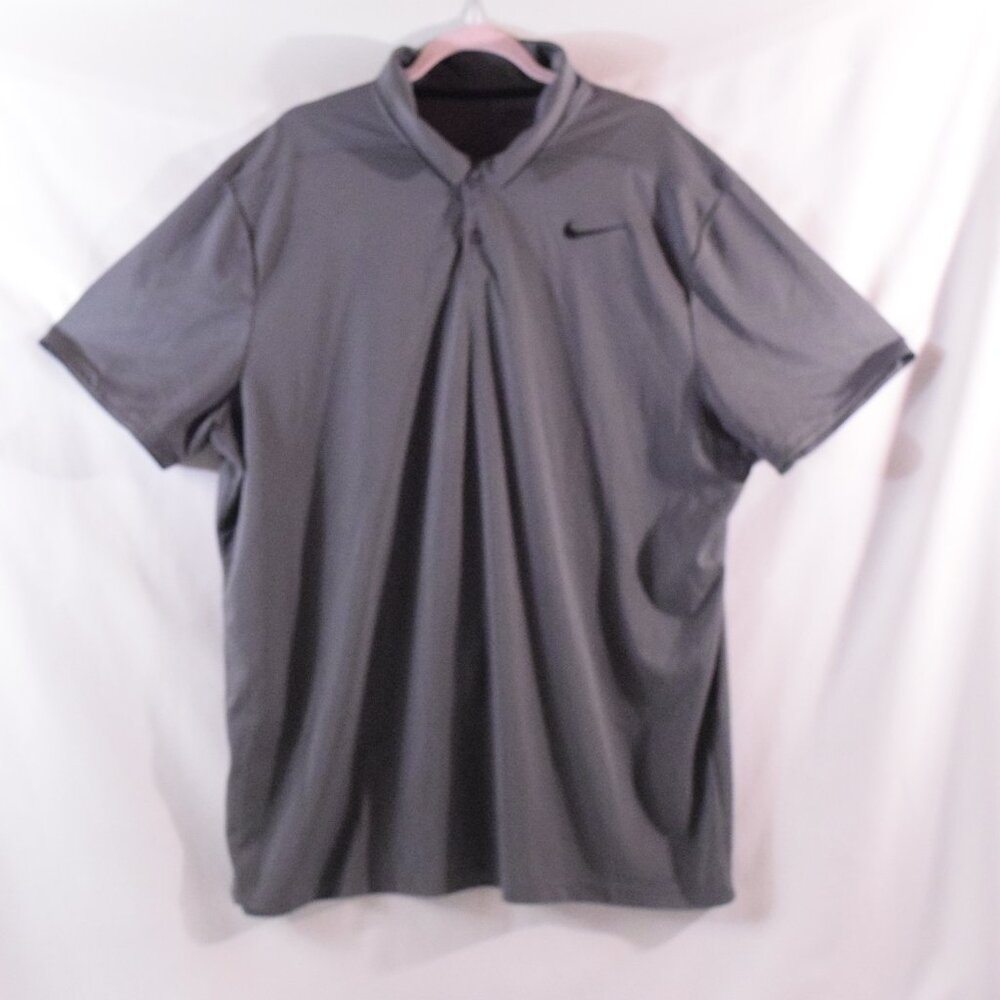 Nike Dri-fit Gray Polo Men’s XXL Collared Short Sleeve Casual/Golf Nice